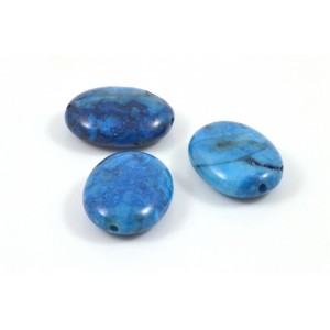 Bille ovale pierre semi précieuse Agate crazy lace bleu